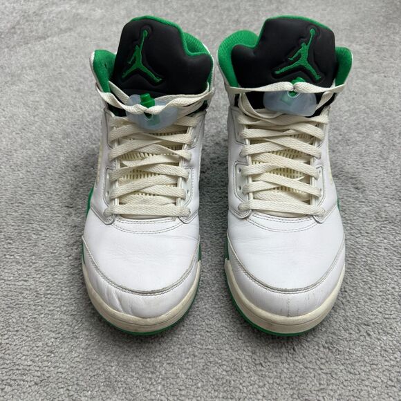Nike Air Jordan 5 Retro Basketball Sneakers Shoes Mens 11.5 Lucky Green White
